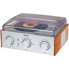 Jta-220 3-speed Jensen Stereo Turntable With Am Fm Radio Silver Used