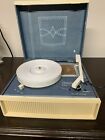 390.290.811.50 Sears Vintage Solid State Record Player Denim Suitcase Still Works