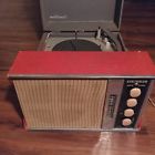 518r Columbia Vintage Portable Tube Record Player Model Red Silver