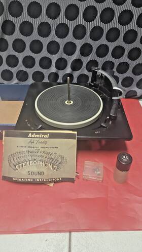 135853 Admiral Vtg Record Player High Fidelity Changer And Owners Manual 4 Speed