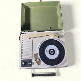 10p44-16 Arvin Vintage Solid State Phonograph Portable Record Player Lp Works