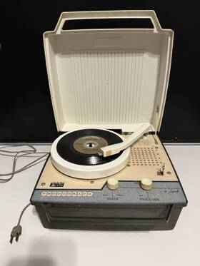 45p49 Arvin Vintage 4 Speed Portable Record Player Suitcase Phonograph Tested