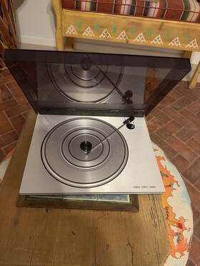 5817 Bang & Olufsen And Beogram 8000 Vintage Turntable With Dust Cover Power Cord
