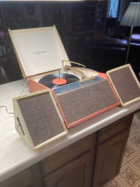 Ph20-4077a Clark Vintage 50s Stereophonic High Fidelity Portable Record Player