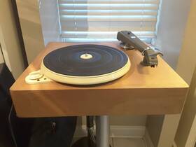 Rc-53 Collaro Vtg Turntable England Custom Made Wood Cabinet Gray Research Arm
