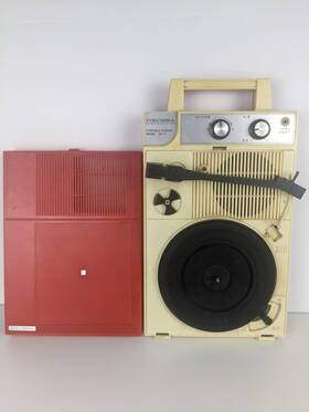 Columbia 959112156913 Gp-3 Portable Record Player Turntable Red Color Works Jp