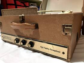 C1215 Columbia Mcm Made In West Germany Portable 3-speed Record Player