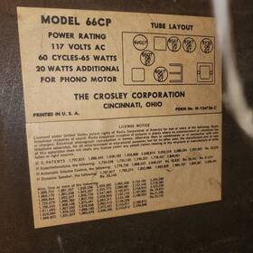 66cp Crosley Vintage Console Record Player And Radio Tube Electronics