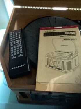 Cr248-pa Crosley Nib Vintage Songwriter Cd Recorder Turntable Tape Am/fm Radio