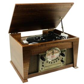 Cr7015a-wa Crosley Vintage 6-in-1 Phonograph Turntable Radio Tested