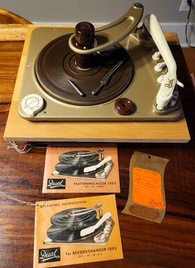 1003w Dual Electronics Rare Vintage Turntable Record Player Germany Accessories And Manuals