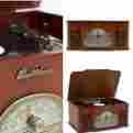 Eanos501 Electrohome Vinyl Turntable Record Player Vintage Style Radio Cd Mp3 Stereo Wood Cabinet Alb