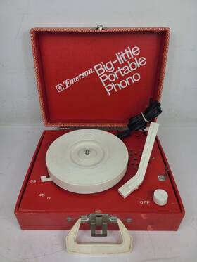 101r Emerson Vintage Big-little Portable Phono Record Player Tested