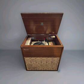 867b Emerson 876b 1957 Mid Century Vintage Record Player Console With Radio. Model