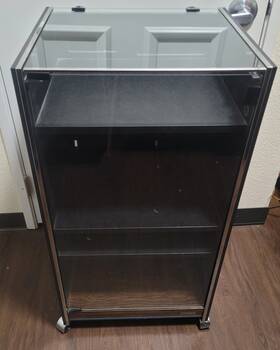 Ra-541-2 Fisher Vintage Rolling Stereo Component Cabinet Glass Door/lid Chrome Trim Ra541