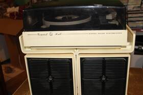 79187 Ge Concert Hall Stereo Turntable Art Deco Damaged Dust Cover