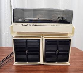 99-332b Ge Rare Vintage Concert Hall 70s Record Player W Speakers Tested Works Art Deco