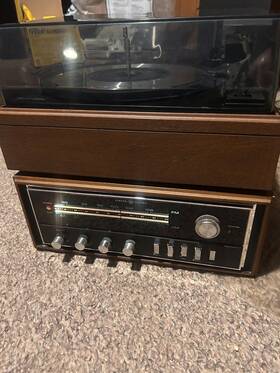 C162g Ge Vintage General Electric Turntable Stereo Radio W Dustcover Video