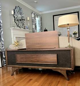 C367g Ge Stereo Console Mid Century Modern Vintage Vinyl Record Player Turntable