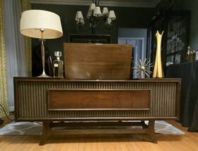 C522k Ge General Electric Vintage Stereo Console Record Player Mid Century Modern
