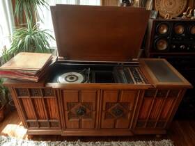 G932g Ge Porta-fi Solid State Console Stereo Turntable Vintage Working Radio