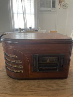 H-639 Ge Vintage General Electric Model Tube Radio-record Player Wooden Inch Look