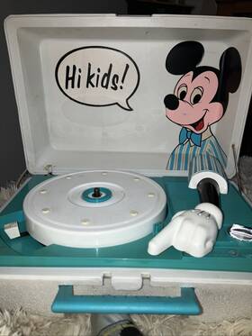 Rp3122d-seial Ge Mickey Mouse Record Player Turntable Testedneeds A New Diamond Point Needle