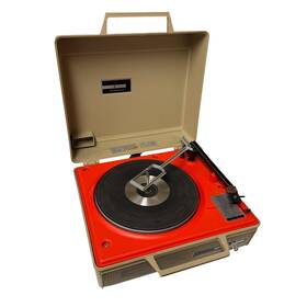 V638q Ge General Electric Swingmate Automatic Portable Record Player Vintage Orange