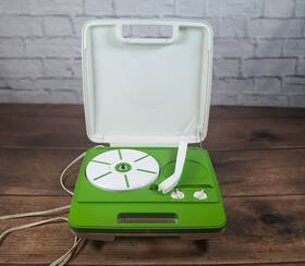 Rp3140aa General Electric Vintage Record Player Model Rp3140aa-white/green Tested