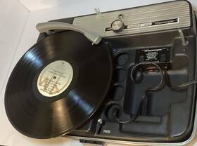3411 Graflex Rare Vintage Precision Messenger #3411 Record Player With Case Vg Cond L K