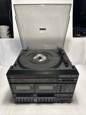 S5800rm Gran Prix Rare Vtg Stereo System Turntable With Cassette Player. For Parts