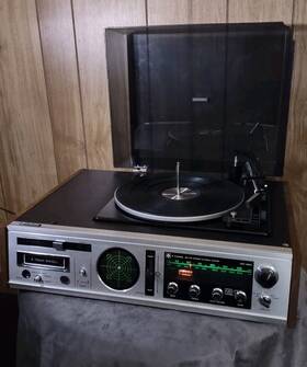 Sdp-2930 Hitachi Vintage 4 Channel Am-fm Stereo 8 Track Record Player Working