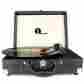 Jf5km Vinyl Record Player Turntable 3 Speed Vintage Retro Portable Speakers Suitcase