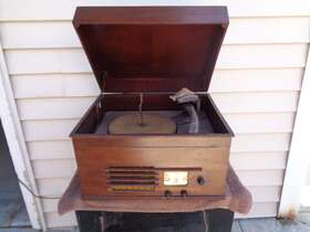 Px-5c5-ew19 John Meck Phono Turntable Trailblazer Tube Radio Vtg Antique Parts