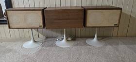 M20-plus Klh Model Twenty Plus Record Player Console With Matching Speakers Tulip Stands