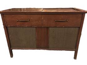 1090522 Magnavox Mid Century Modern Am/fm Radio Stereo Record Player Console Vintage