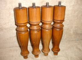 1p3311 Magnavox Set Of 4 Vintage Console Stereo Feet Maple From 1960s