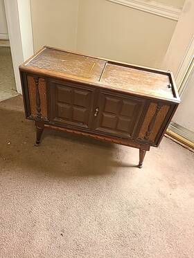 1rp618 Magnavox Mid Century Modern Record Player Console Wood Cabinet Stereo Vintage Magnovox