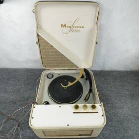 1sc230 Magnavox Vintage Record Player Portable Suitcase Tube Amp Stereo Turntable Works