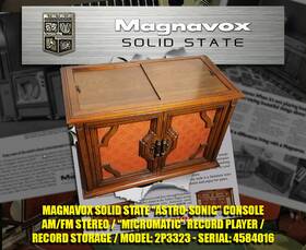 2p3323 Magnavox 1971 Vintage Inch Astro-sonic Am/fm Stereo And Record Player Pecan Console