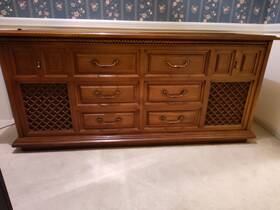 2st691 Magnavox Vintage Astro-sonic Console Am/fm Stereo Cabinet With Speakers