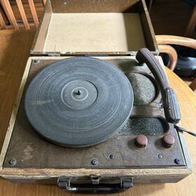 84-ghm-926b Montgomery Ward Vtg Tube Portable 78 Rpm Record Player Snakeskin