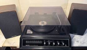 Gen-6048a Montgomery Ward See Video Stereo Record Player Multiplay Changer And Speakers