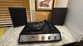 Gen6029a Montgomery Ward See Video Serviced Montg Stereo Multiplay Record Player With New Speakers