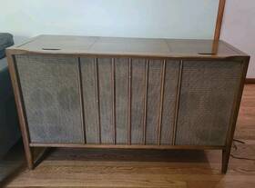483125 Motorola Hi Def Stereo Console Record Player Credenza Mcm