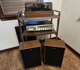 Rs-8175 Panasonic Am/fm 8 Track Stereo Recorder With Turntable - Wood Grain Model