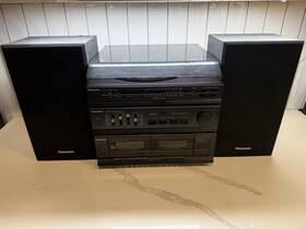 Sg-hm09ap-k Panasonic Record Player Turntable Cassette Fm/am And Sb-zt09a Speakers
