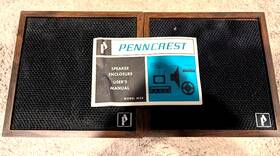 8153 Penncrest 2 Vintage Bookshelf Speakers Solid Wood. Model Walnut T