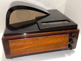 49-1401 Philco Vintage Space Ageft Boomerang Tube Radio Record Player Works