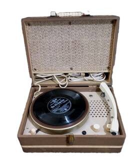 E-1553-121 Philco E1353a Vintage Portable Tube Record Player Model Powers On